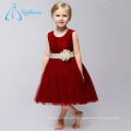 Sashes Bow Crystal Tulle Satin Flower Girl Dress Of 9 Years Old